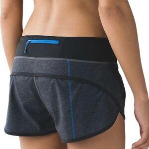 Lululemon Speed Short Heathered Black Lakeside Blue
